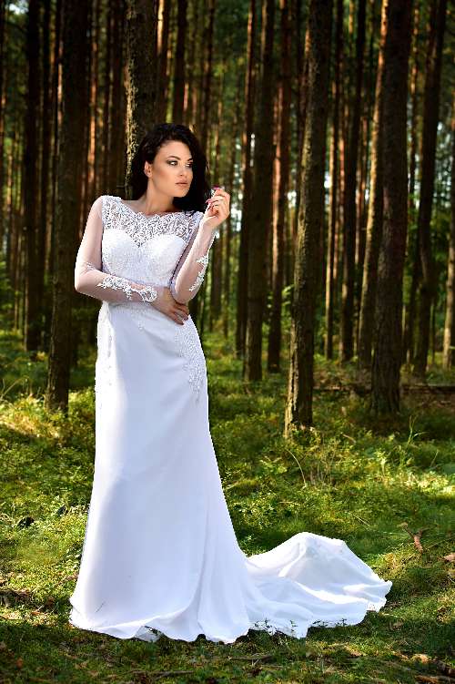 Suknia ślubna Syrena Lyssa (M, 38-40) + Welon mgiełka 75cm (sprzedam)  
